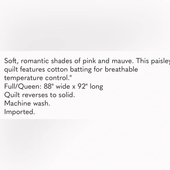 Pottery Barn Aubrey Paisley Full/Queen Quilt With 2 Standard Shams - Picture 10 of 10